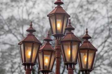 Fototapeta na wymiar 5 old street lantern