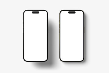 Smartphone mockup with blank screens. isolated on white background.