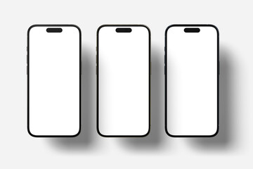 Smartphone mockup with blank screens. isolated on white background.