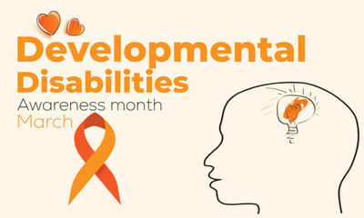 Developmental Disabilities awareness month. background, banner, card, poster, template. Vector illustration.