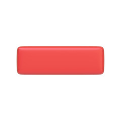 Red minus sign isolated on white background. 3D icon, sign and symbol. Cartoon minimal style. Front view. 3D Render Illustration