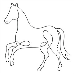 Horse symbol continuous single line hand drawing animal and outline vector minimalist design