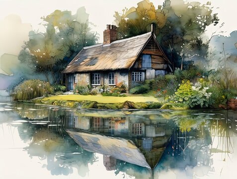 Expressive digital painting, ideal for decoration which  creates a serene atmosphere, charms and inspires.