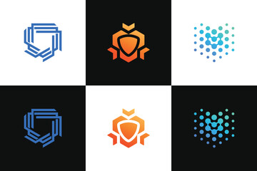 security shield logo concept. internet security logo. logo design collection