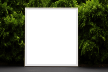 Transparent Billboard Mockup: City Oasis with Trees and Green Foliage