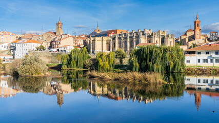 Fototapeta na wymiar View of the city of Alba de Tormes in the province of Salamanca, in Spain.