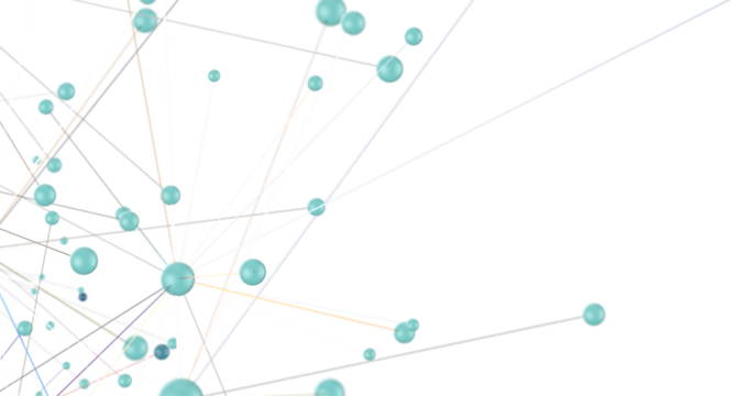 Futuristic geometric double data flow background with connecting dots and lines. Abstract digital