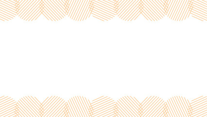 シンプルなオレンジ色の丸型ストライプのヘッダーフッター素材　16：9