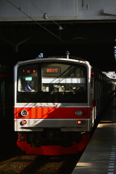 The train is running on the rails towards the destination