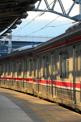 The train is running on the rails towards the destination