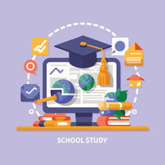 2d vector illustration colorful business , TRAINING and study work hard successes 