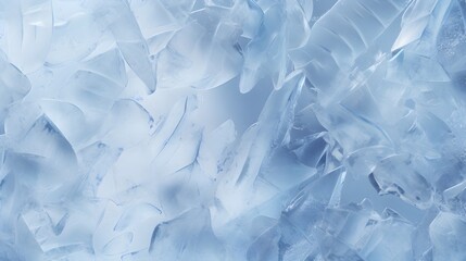 Obraz premium Cool Blue Crystalline Ice Texture - Abstract Frosted Patterns
