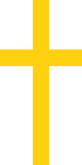 yellow cross on white