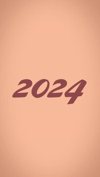 Vertical Video - New Year 2024 Fireworks Animation - Modern Trending 2024 Color Palette