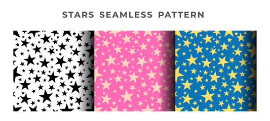 Stars Seamless Pattern Decorative Vector Background Illustration
