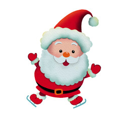 Illustration Santa, holiday decor isolated draw, winter painting 