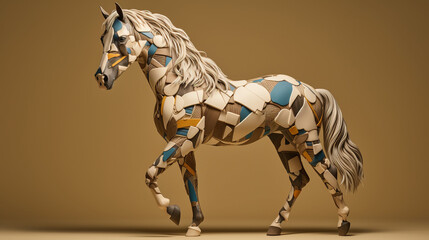 Fototapeta na wymiar Horse in body art style, airbrush, airbrush painting, airbrush painting, pop art, art