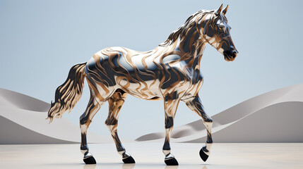 Horse in body art style, airbrush, airbrush painting, airbrush painting, pop art, art