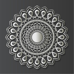 A gold and black background with a gold mandala design that says luxury background