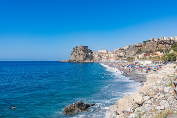 Fototapeta na wymiar La spiaggia di Scilla in Calabria