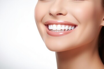 woman with beautiful smile white teeth