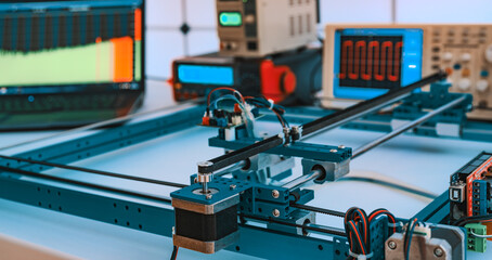 Modern factory equipment for industrial manufacturing plant.