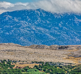 Velebit Mountain Looming over Pag Island Landscape