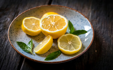 Capture the essence of Meyer Lemon in a mouthwatering food photography shot Generative AI