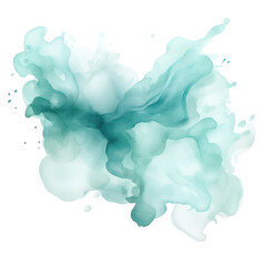 Watercolor Green splash isolated on white background PNG File.