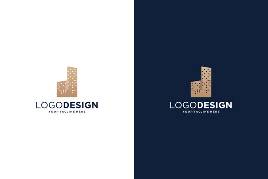 Initial letter J logo design real estate concept. Letter J building logo template