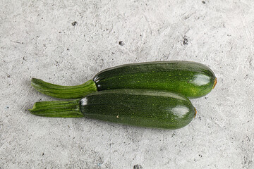 Sliced raw young green zucchini