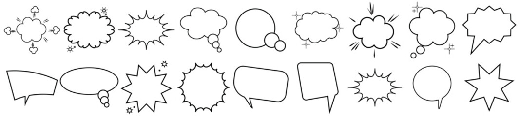 Speech Bubble icon set. Talk, Cloud speech bubbles collection.