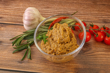 Jewish eggplant dip with oil