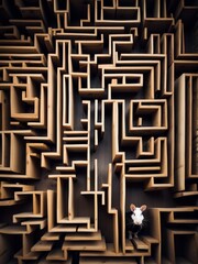 Person Navigating a Maze