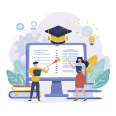 2d vector illustration colorful business , TRAINING and study work hard successes 