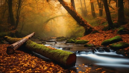 Autumn colors in the woods - seasonal beauty, fall foliage