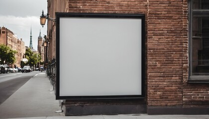 Blank white vertical digital billboard on city street - advertising mockup, street banner