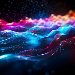 Futuristic Particle Stream in Cyberspace