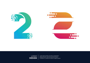 Technology Number 2 logo design. Creative and modern logo design