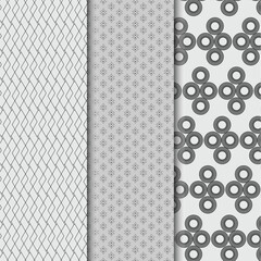 vector geometric seamless patterns collection. Set of bright colorful backgrounds with modern minimal labels. Cute abstract geometrical textures. Simple pattern design 