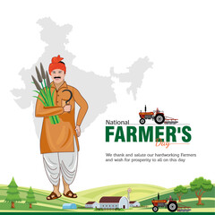 Illustration of Happy Farmers Day creative Concept
