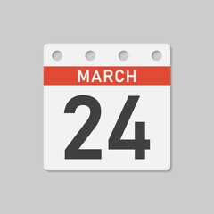 Icon page calendar day - 24 March