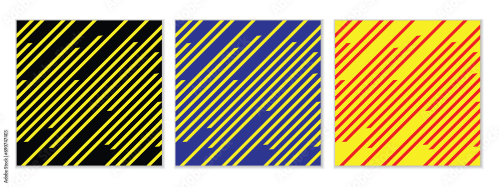 Aufkleber abstract seamless set of geometric diagonal line pattern perfect for banner poster.