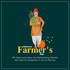 Illustration of Happy Farmers Day creative Concept