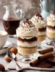 A Table Topped With Three Desserts and a Cup of Coffee