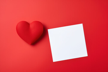 red heart with card