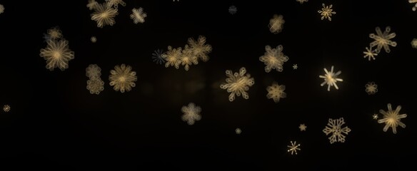 Snowflake Ballet: Exquisite 3D Illustration of Descending Festive Snowflakes in Motion