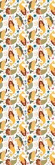 Sea mermaids pattern bookmark
