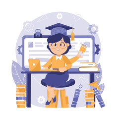 2d vector illustration colorful business , TRAINING and study work hard successes 