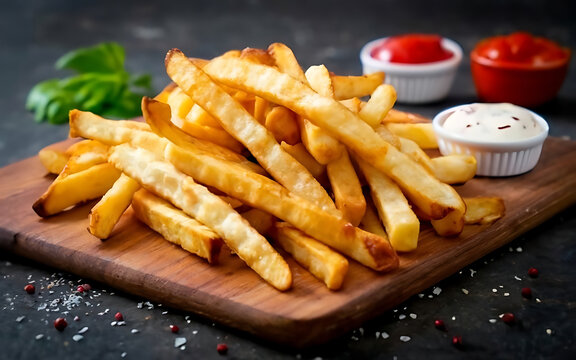 Capture the essence of French Fries in a mouthwatering food photography shot Generative AI